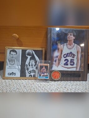 Mark Price Cavaliers Basketball Card, Autographed Photo And Plaque